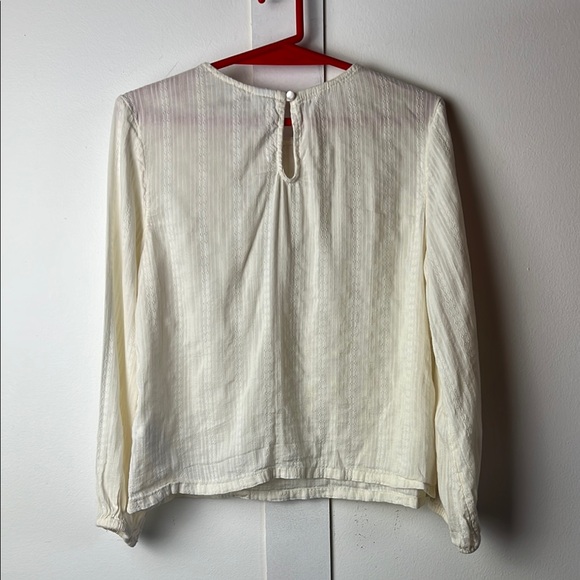 3/$10 OLD NAVY Kids Indian Cotton Cream Lace Trim Puff Sleeve Summer Blouse - Picture 4 of 4